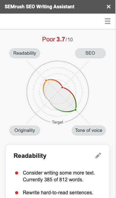 Semrush seo writing assistant